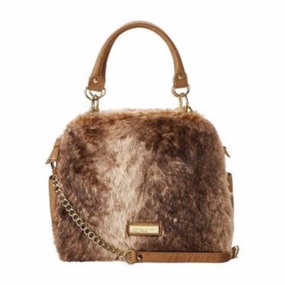 💖HP💖  olivia + joy ~ aspen satchel tan fur bag - Picture 5 of 5